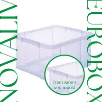 Novaliv 12x boîtes de rangement avec couvercle 15L transparentes Nestbar boîtes de rangement empilables avec fermeture à clip boîte plastique BPA-free 41 x 29 x 20 cm