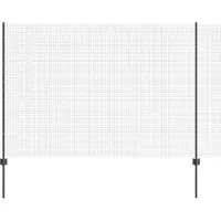 vidaXL : Clôture en fil barbelé soudé avec poteaux, 50 x 1,5 m, couleur grise, type filet