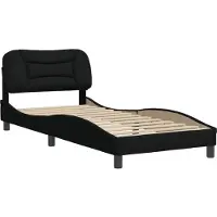 vidaXL Cadre de lit sans matelas "Hvar" noir 80x200 cm Tissu