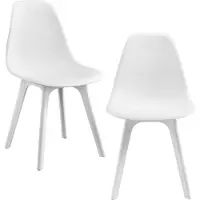 En.casa [] 2x chaises design blanc salle à manger chaise plastique style scandinave