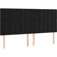 vidaXL Têtes de lit 4 pcs. noir 90x5x78/88 cm velours
