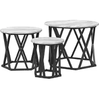 vidaXL Tablettes d'appoint empilables, lot de 3, couleur Sonoma gris, 53 x 53 x 40 cm