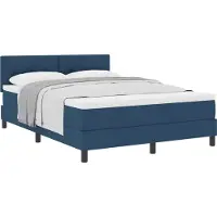 vidaXL Lit boxspring avec tête de lit bleu 140 x 200 cm Tissu