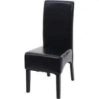 Mendler Chaise de salle à manger Latina, chaise de cuisine, cuir noir, pieds foncés