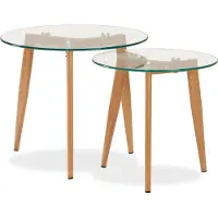 Homestyle4u 2 Tables Basses Rondes En Verre