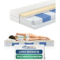 AM Qualitätsmatratzen Matelas à ressorts ensachés AM de qualité | Matelas à ressorts ensachés en latex de qualité supérieure - 120x200 cm - H3 - 1000 ressorts