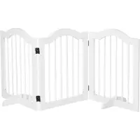 PawHut Grille de porte de clôture pour chien 3 pièces avec deux pieds de support, noir stable D06-048V01