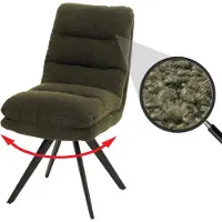 Mendler Chaise de salle à manger HWC-G66, chaise de cuisine pivotante Auto-Position Tissu/Textile Bouclé MVG vert