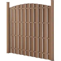 Neu.holz Clôture de jardin WPC Clôture pare-vue Clôture brise-vent Clôture à lamelles 180x(165-180)cm Ronde [nouveau.bois]