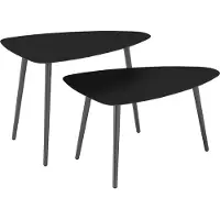 Outsunny Table basse, set de 2, résistante aux intempéries Table de balcon en acier Table d'appoint