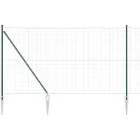 vidaXL Clôture avec poteaux Vert 1,6 x 10 m Acier et PVC