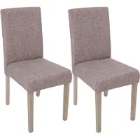 Mendler 2x chaise de séjour Littau tissu gris, pieds: structure chêne