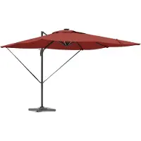 vidaXL Parasol avec bandes lumineuses LED, couleur terre cuite, 286 x 284 x 270 cm