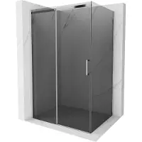 Mexen Omega Cabine de douche extensible 120 x 90 cm, Noir graphite, Chrome - 825-120-090-01-40