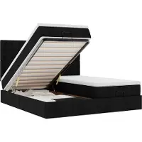 vidaXL Lit ottoman avec matelas noir 200x200 cm Tissu