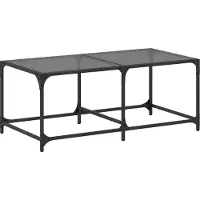 vidaXL Table basse avec plateau en verre noir 98,5x50x40 cm acier