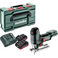 Metabo ST 18 LT 130 BL Scie sauteuse sans fil 18 V 130 mm Brushless + 2x batterie LiHD 4,0 Ah + chargeur + Metabox