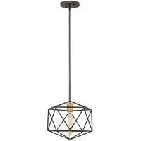HINKLEY Suspension Astrid, bronze mat et or, 1xE27x60W, métal, dimensions : 106 x 30,5 x 30,5 cm, IP20,