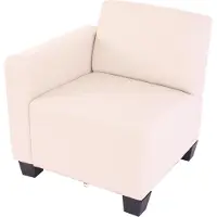 Generique Canapé-élément Lyon, modulaire, simili-cuir élément latéral gauche, crème