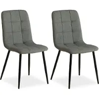 Homestyle4u Chaise Salle à Manger Lot de 2 Gris Design Moderne Chaises de Cuisine Chaises pas Cher Fauteuil Rembourrée