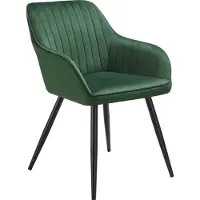 TecTake Chaise MARILYN en velours - vert foncé/noir, par pièce