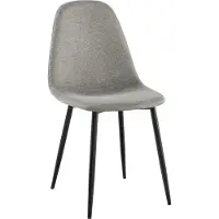 CLP Chaise de salle à manger Napier, rembourrée avec dossier, couleur gris clair. Matériau : tissu