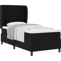 vidaXL Lit boxspring avec matelas noir 90 x 190 cm Tissu