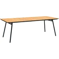 Ebuy24 Cleveland table de jardin teck, noir.