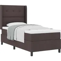 vidaXL Lit boxspring avec oreillers, marron foncé, 190 x 90 cm, tissu