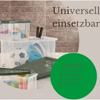 Novaliv 8x boîtes de rangement avec couvercle Grand 55L transparent Nestbar empilable avec fermeture à clip Boîtes à roulettes plastique BPA-free 61x40x32,5 cm