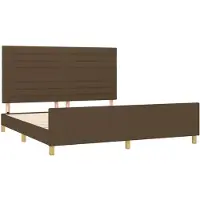 vidaXL Cadre de lit sans matelas brun foncé 180x200 cm Tissu