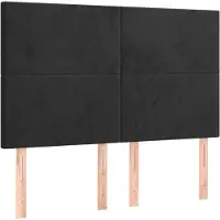 vidaXL Têtes de lit 4 pcs. noir 72x5x78/88 cm velours