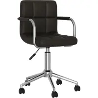 vidaXL Chaise de bureau pivotante noir similicuir