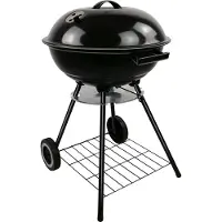 Bbq collection Barbecue sphérique Ø 43 cm - Barbecue au charbon de bois avec couvercle et roues - Grille de rangement, Griller