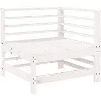 vidaXL Canapé d'angle de jardin blanc pin massif