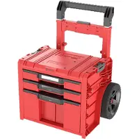Qbrick System System PRO Cart 2.0 Plus Drawer 3 Red Ultra HD Boîte mobile personnalisée sur roulettes 520 x 415 x 660 mm 12 l 2x 4,5 l poignée télescopique double amovible