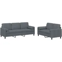 vidaXL Ensemble de canapés 2 pièces avec coussins gris foncé velours