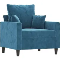 vidaXL Fauteuil bleu 60 cm velours