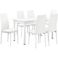 En.casa [] Table de salle à manger avec chaises blanche