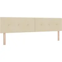 vidaXL Tête de lit réglable en hauteur avec tête de lit Crème 200 cm Tissu
