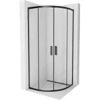 Mexen Rio cabine de douche semi-circulaire 80 x 80 cm, transparent, noir - 863-080-080-70-00