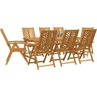 vidaXL Ensemble de jardin pour repas, 9 pièces, bois d'acacia massif, couleur marron
