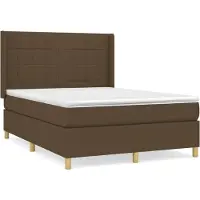 vidaXL Lit boxspring avec matelas brun foncé 140x190 cm Tissu