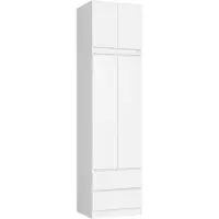Akord Armoire Avec Surmeuble 2 Portes 2 Tiroirs Blanc 60X51X234