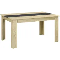 HOMCOM Table de salle à manger Table de cuisine pour 6 personnes, style scandinave aspect bois naturel et noir, dimensions 140 L x 90 L x 75 H cm