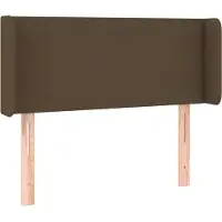 vidaXL Tête de lit avec oreilles brun foncé 93x16x78/88 cm Tissu