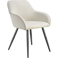 TecTake Chaise MARILYN rembourrée en velours côtelé - crème/noir, par pièce