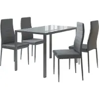 Vicco Ensemble de table à manger Grand Gris 120x75cm Lot de 4, Model 40762