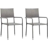 vidaXL Ensemble de jardin 3 pièces Gris