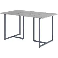 Vicco Table de salle à manger Merido Gris/marbre blanc 140x80cm, Model 55286